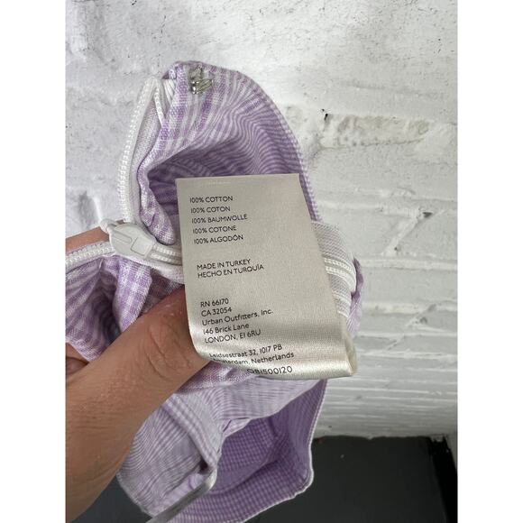 Free People Women's Orchid Combo Big Dream Skorts Gingham Lavender Purple Size 2 - Picture 6 of 7